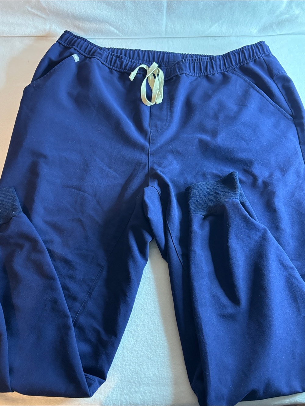 Figs Navy Blue Drawstring Scrub Pants